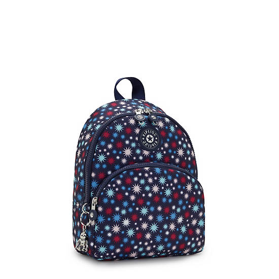 Kipling Paola Small Printed Ryggsekk Blå | NO 1614CT